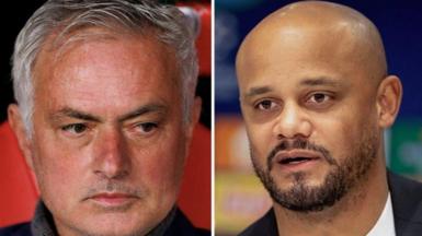 Benfica boss Jose Mourinho (left) and Bayern Munich boss Vincent Kompany