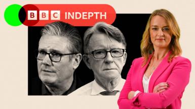 A treated image of Keir Starmer and Peter Mandelson