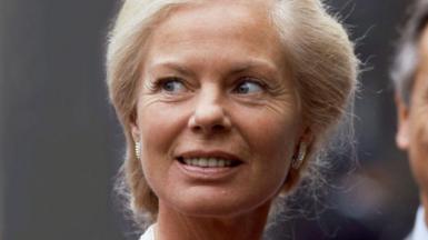 The Duchess of Kent is pictured smiling and looking slightly off camera