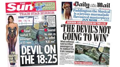 The front pages of the Sun and the Daily Mail. 