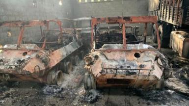 Burnt out cars