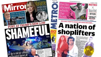 Daily Mirror and Metro front pages 31 January 2025