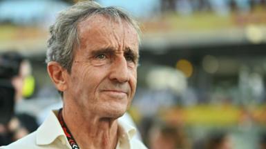 Alain Prost pictured at the Abu Dhabi Grand Prix in December 2024