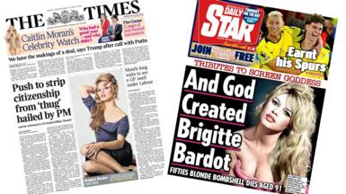 A composite of the front pages of the Times and the Daily Star on 29 December 2025.