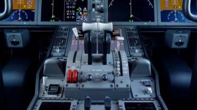 Fuel switches in an aircraft cockpit.