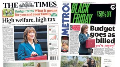 Newspaper headlines: 'High welfare, high tax' and 'Budget goes as billed'