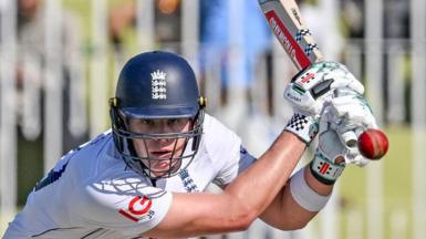 England's Jamie Smith bats during third Test against Pakistan in Rawalpindi