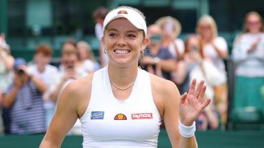 Katie Swan celebrates victory