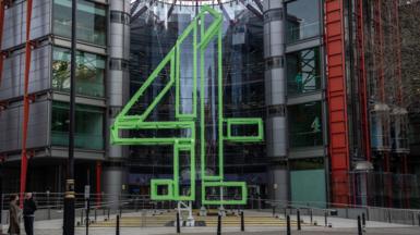 The Channel 4 logo at its Horseferry Road headquarters, London