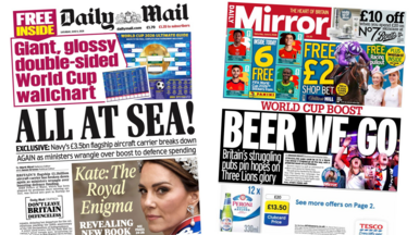 A composite of the Daily Mail and the Daily Mirror
