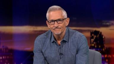 Gary Lineker presenting his final Match of the Day show
