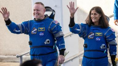 File image of Butch Wilmore and Suni Williams in Nasa space suit