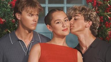 Christopher Briney, Lola Tung and Gavin Casalegno in a promotional photo for The Summer I Turned Pretty