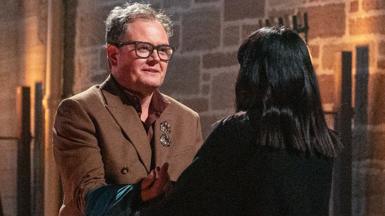 Alan Carr and Claudia Winkleman on the Celebrity Traitors