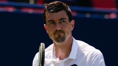 Sebastian Ofner grimaces after a point