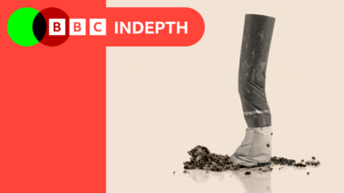 A treated image of a crushed cigarette