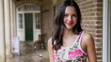 Olivia Rodrigo poses outside The Old Kitchen of the 17th Century stately home, Kenwood House
