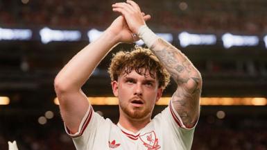 Harvey Elliott claps Liverpool fans