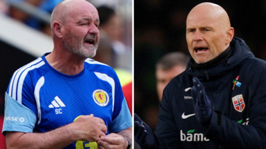 Scotland head coach Steve Clarke and Norway counterpart Stale Solbakken