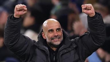 Pep Guardiola celebrates