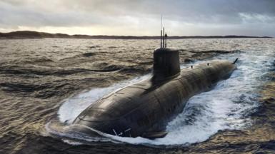 An illustration of the Aukus submarines