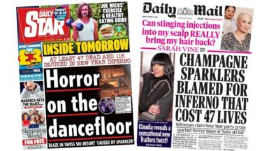 The front pages of the Daily Star and the Daily Mail. 