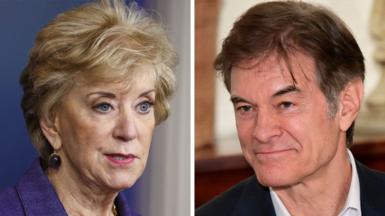 ̳ composite image of Linda McMahon and Mehmet Oz