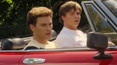 Cooper Koch (left) and Nicholas Chavez as Erik and Lyle Menendez 