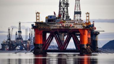 Oil rigs in the Cromarty Firth on January 12, 2018 in Invergordon, Scotland.