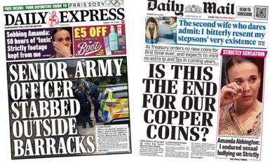 The Daily Express and Daily Mail front pages next to each other