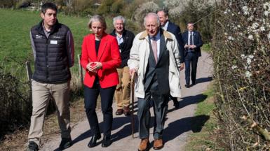 King Charles III and Environment Secretary Emma Reynolds walk the King Charles III England Coast Path at Seven Sisters National Nature Reserve in Seaford