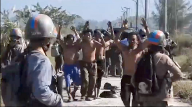 Arakan Army footage of surrendering Myanmar soldiers