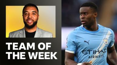 Troy Deeney team of the week graphic with Marc Guehi