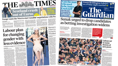 The Times and Guardian front pages