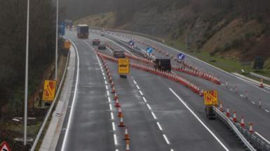 Roadworks on the Heads of the Valleys road