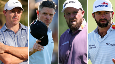 Rory McIlroy, Justin Rose, Shane Lowry and Cameron Young