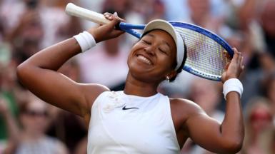 Naomi Osaka celebrates victory