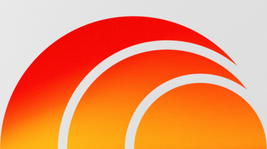 A promo promoting the News Daily newsletter - a graphic of an orange sphere with two concentric crescent shapes around it in a red-orange gradient, like a sound wave.