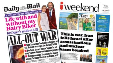 A composite image of the front page of the Daily Mail and the i Weekend