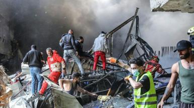Rescuers clear rubble in Beirut