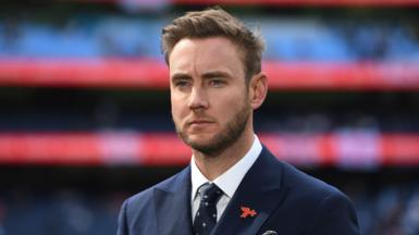 Stuart Broad while working as a pundit on the Ashes series