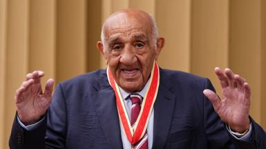Billy Boston after being knighted