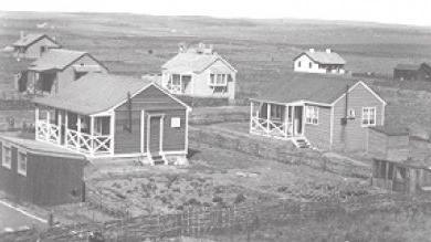 An old image of what the first houses in Peacehaven, East Sussex, looked like.