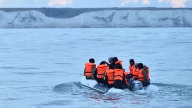 A small boat in the English Channel