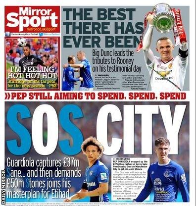 Wednesday's Daily Mirror