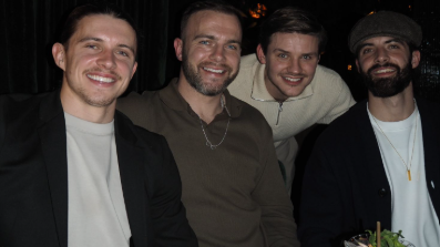 Conor Gallagher (left) pinch his older brothers Josh (second left), Jake and Dan (right)