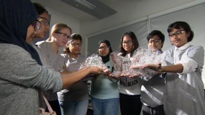 Group of girls at a Summer Science School