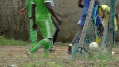 Prisoners playing football