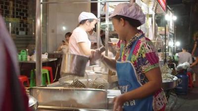 Street food vendors in Bangkok