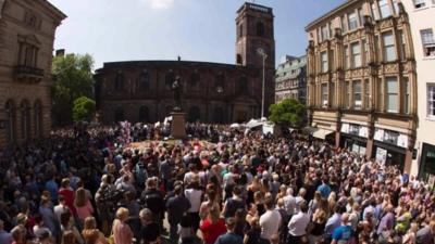 Crowd at St Ann's Square